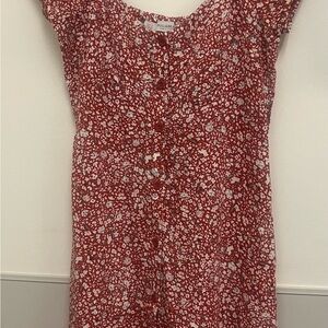 Pull&Bear Red Floral Dress